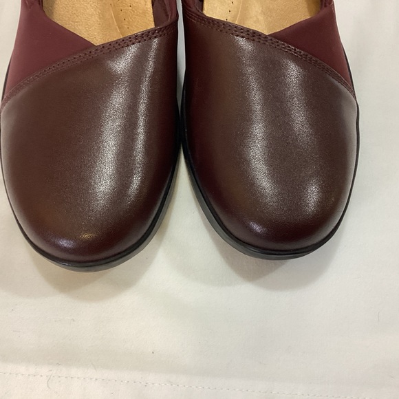 Clarks Collection SUTTYN WALK Burgundy Leather Wedge Slip-On SZ 9.5M L/N $80 - Picture 14 of 15